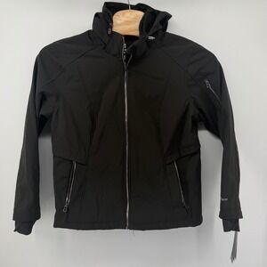 Free Country Super Softshell Jacket Black Hooded Water Wind Resistant XXL Men